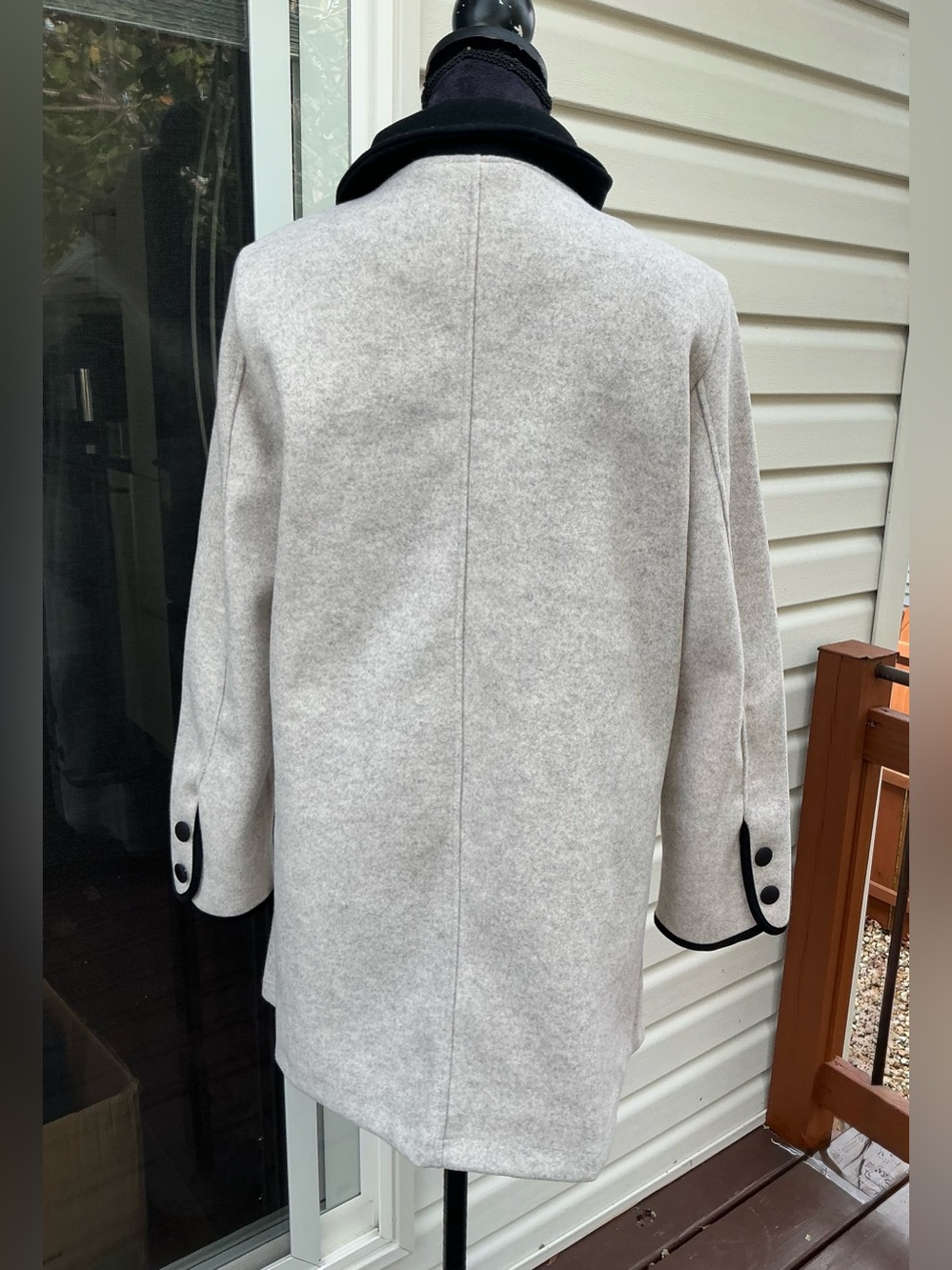 Elegant Double-Breasted Coat with Contrast Trim🥀 - Picture 3 of 8